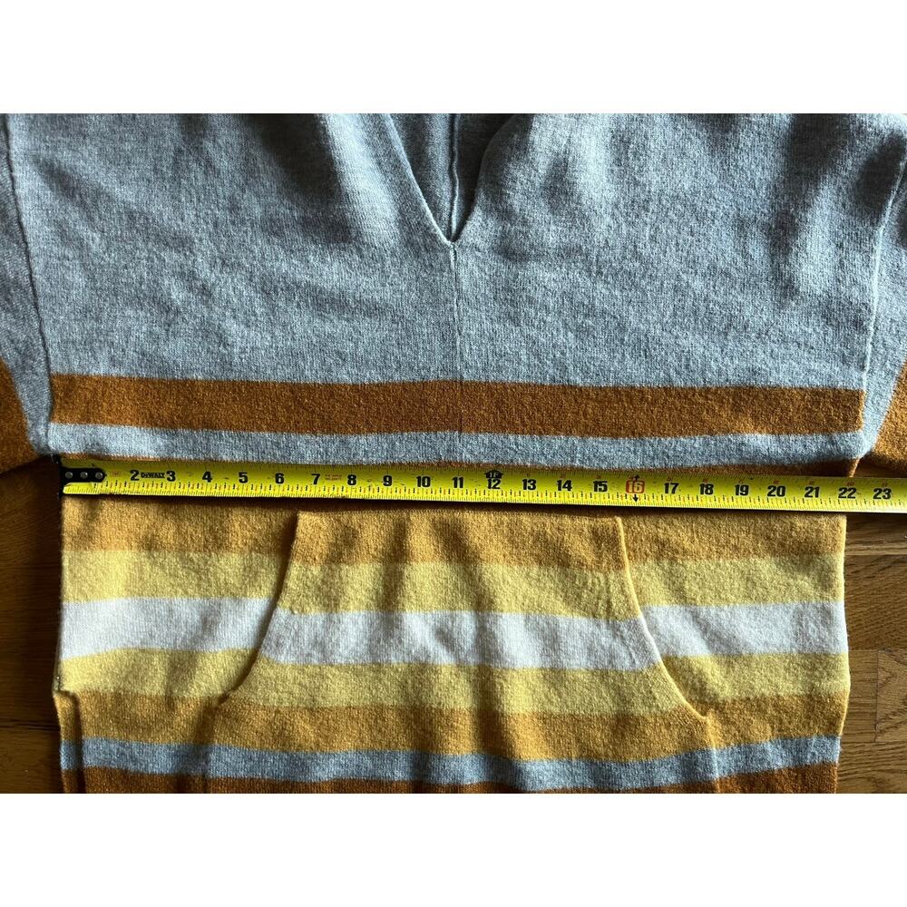 Toad & Co Heartfelt Poncho Hooded Wool Striped Sweater Women's Size Medium - Picture 6 of 7